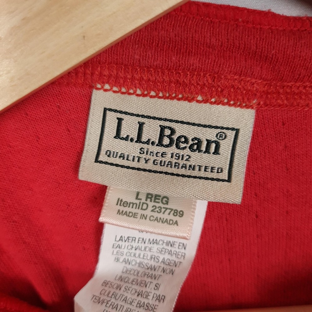 LL Bean Long Johns Mens Large Red Thermal Union Suit Button Front One Piece - Picture 15 of 16